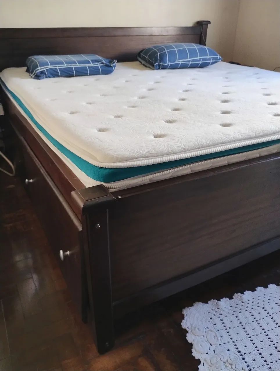 cama king size com colchão  - Foto 2