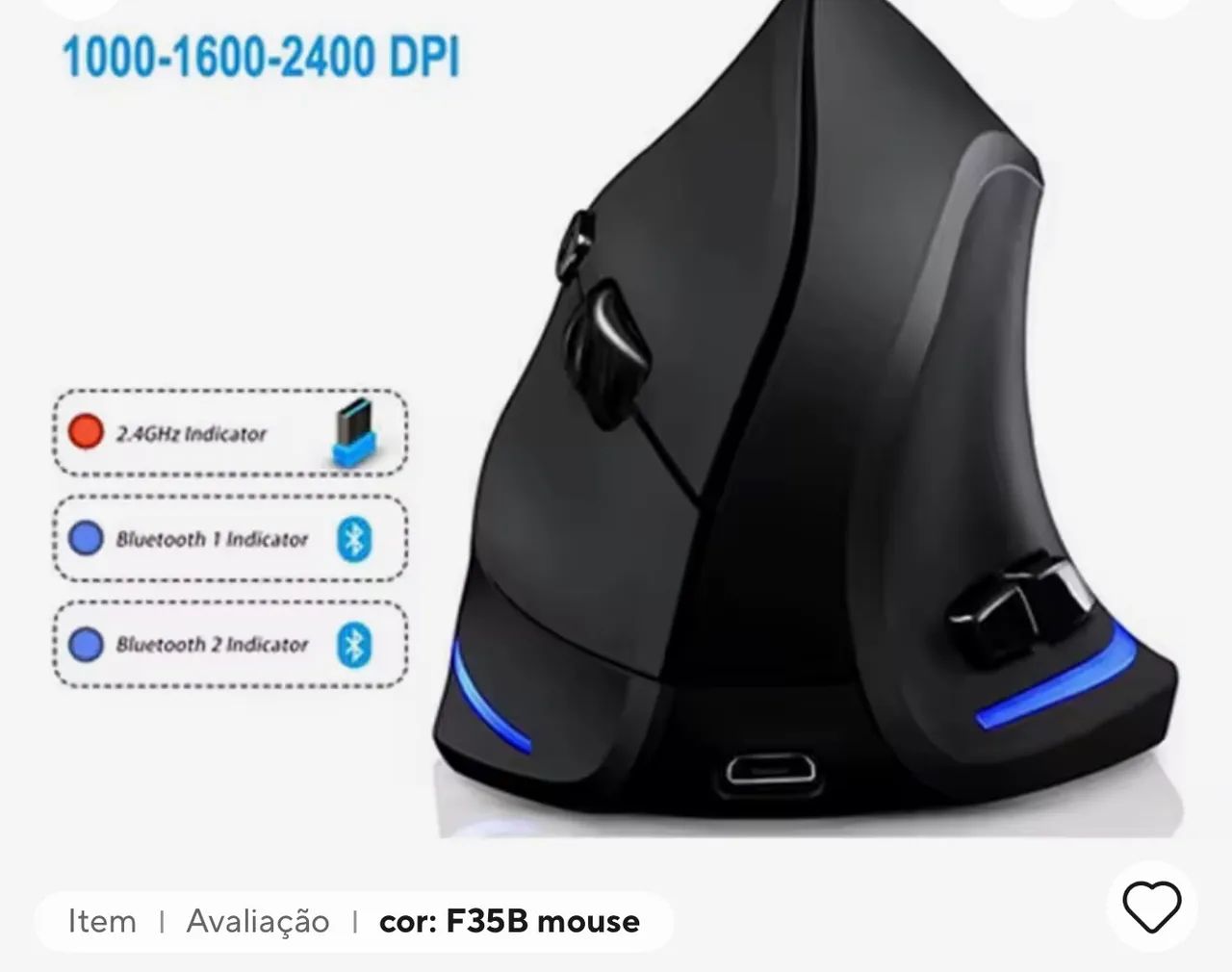 Mouse ergonômico F35B