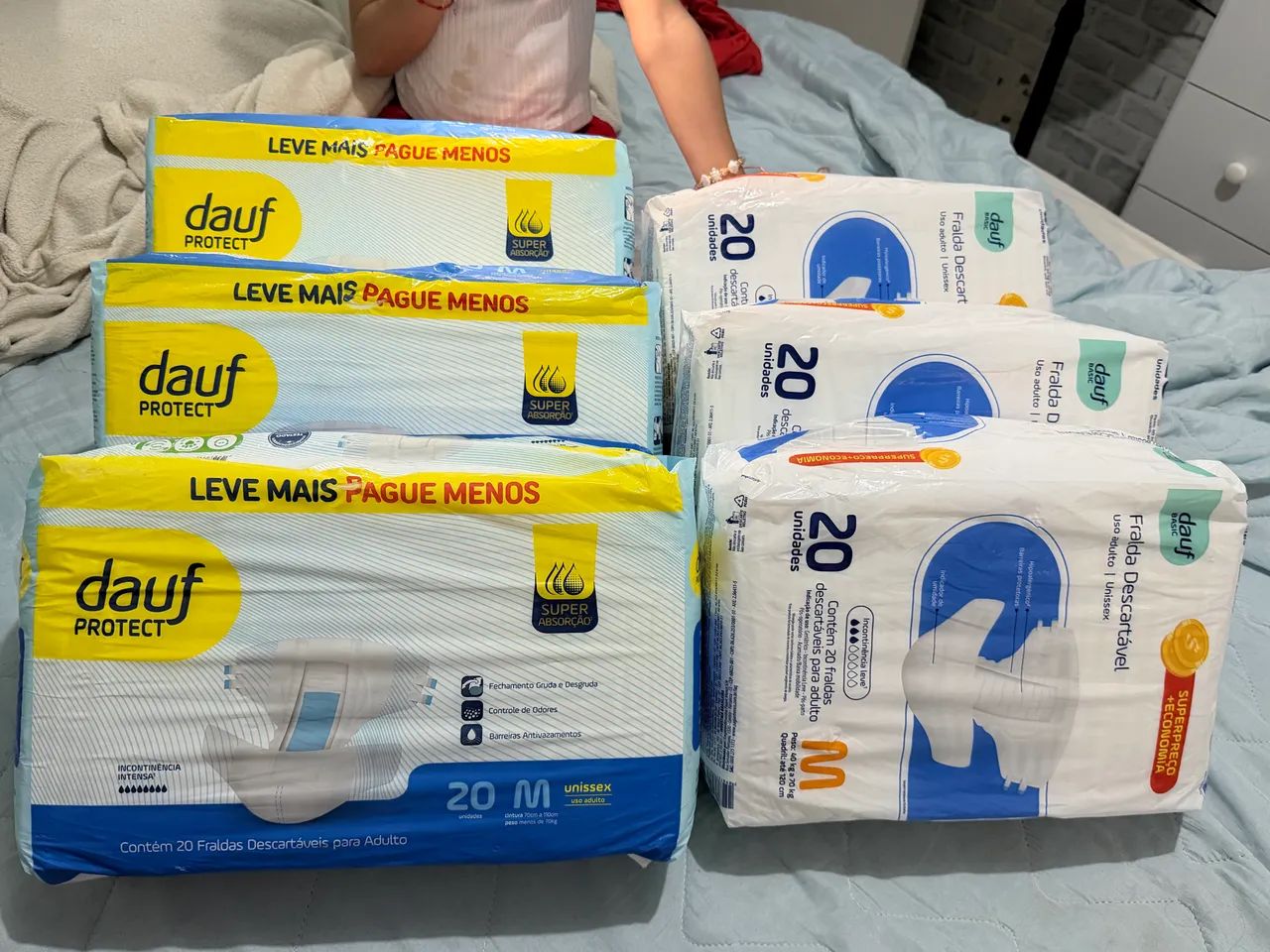 Fralda adulto Dauf protect e Dauf basic 