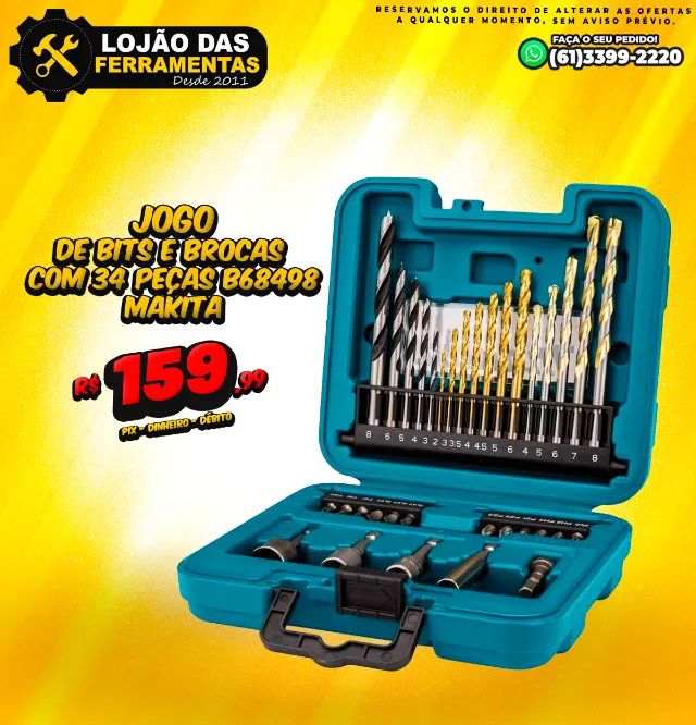 Jogo de Bits e Brocas Com 34 Peças B68498 Makita