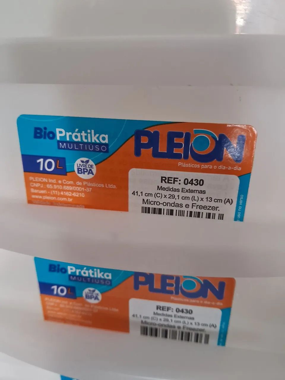 Caixa plástica 10l multiuso micro-ondas e freezer unidade