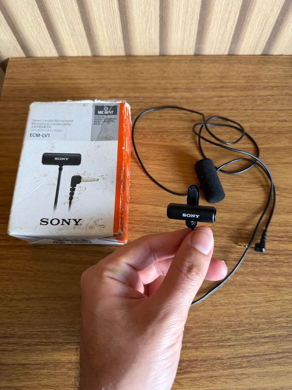 Microfone Sony Lapela ECM-LV1 Omnidirecional Original Preto - Foto 2
