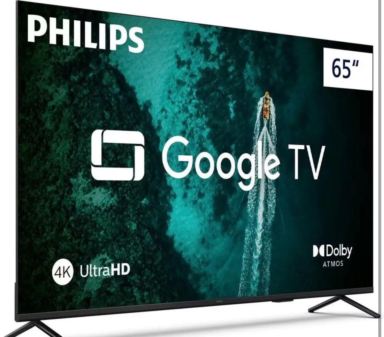 Smart TV 65 p 4K Philips, Google TV Comando de Voz.  *NA CAIXA* (nunca aberta) 3500. - Foto 2