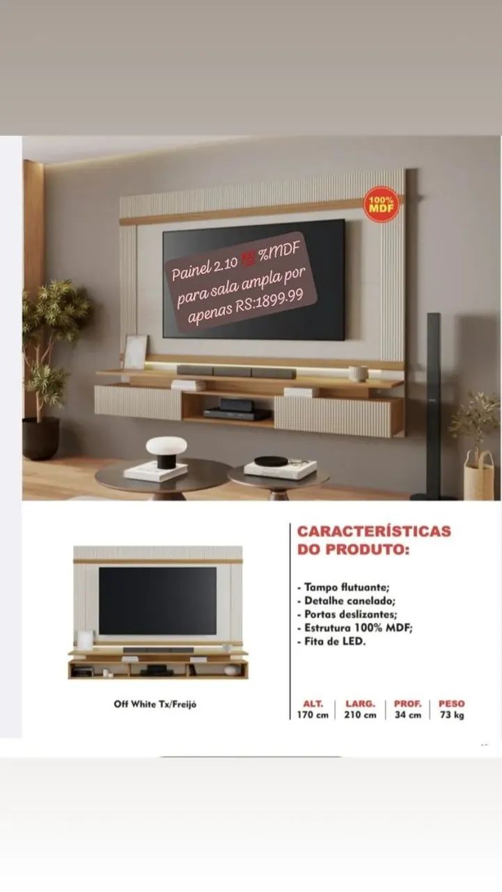 Painel para 75polegadas 
