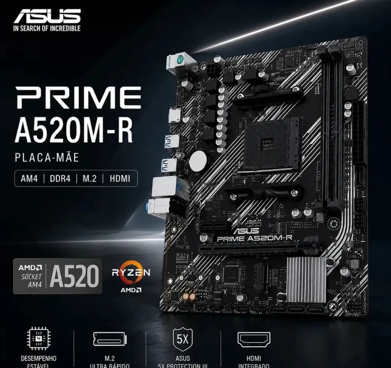 PLACA MAE ASUS A520M-r AM4 ddr4