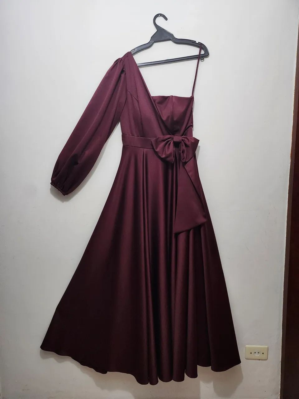 Vestido de Festa Longo Marsala - Caimento Perfeito
