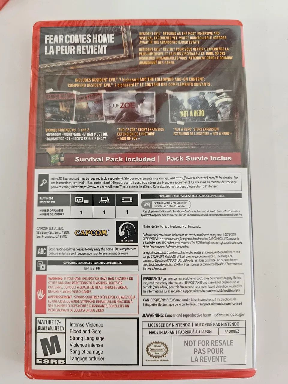 Resident Evil VII Gold. Jogo de Nintendo Switch 2. - Foto 2