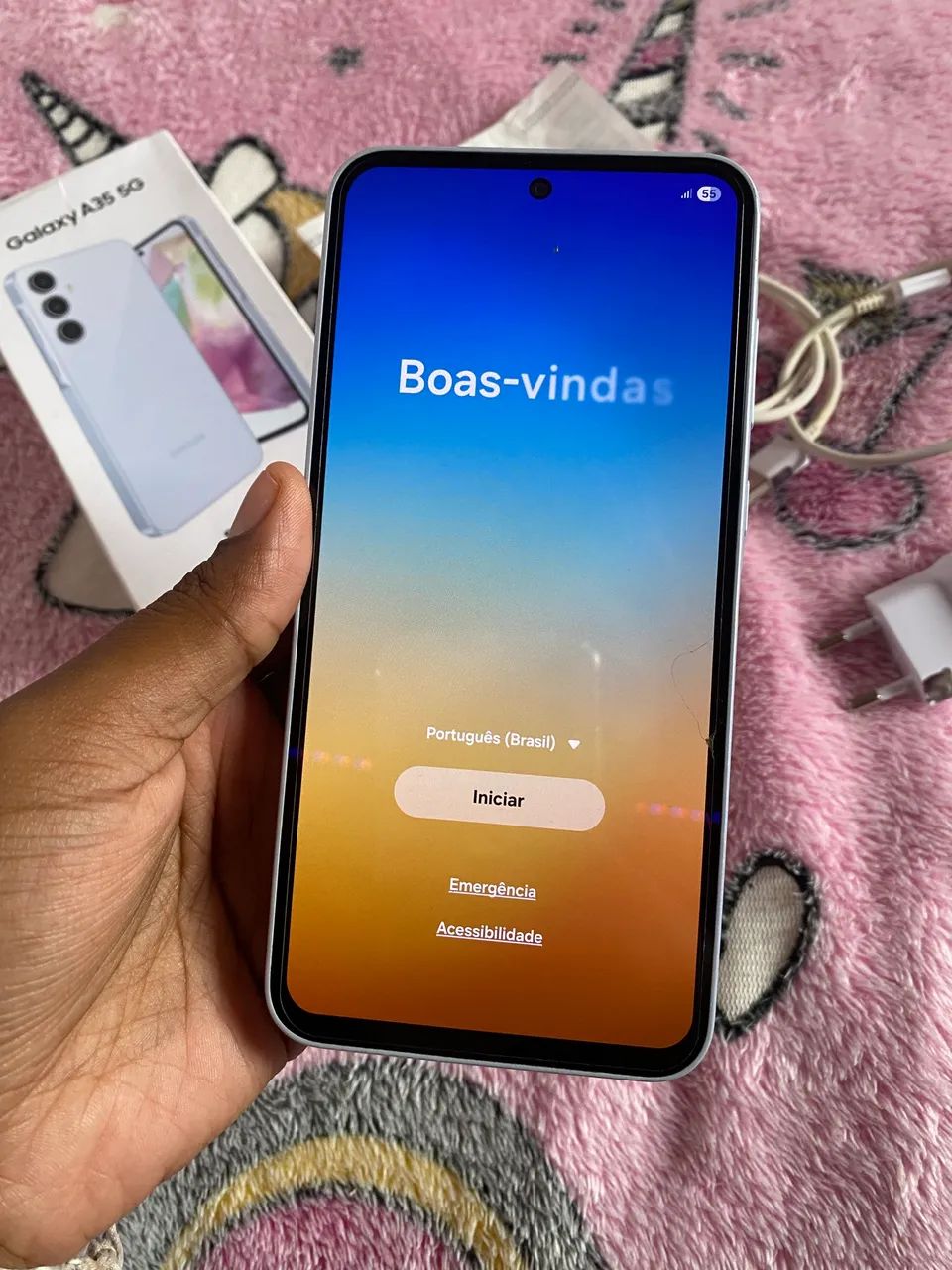 Vende-se um celular da marca Samsung a35 branco - Foto 4