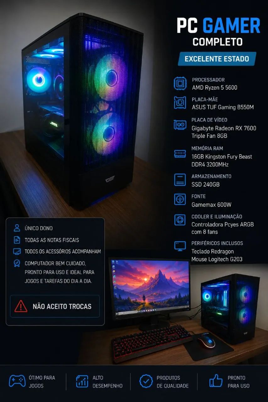 Pc Ryzen 5600 RX 7600