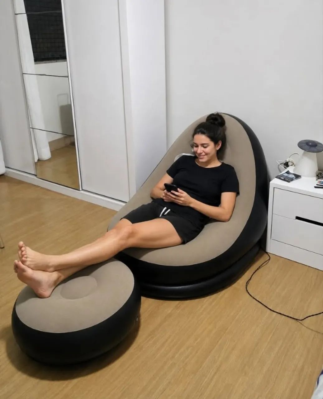 Poltrona Inflável Premium com Puff - Foto 5