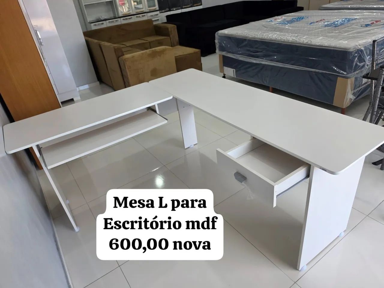 MESAS L DE ESCRITÓRIO MDF NOVAS