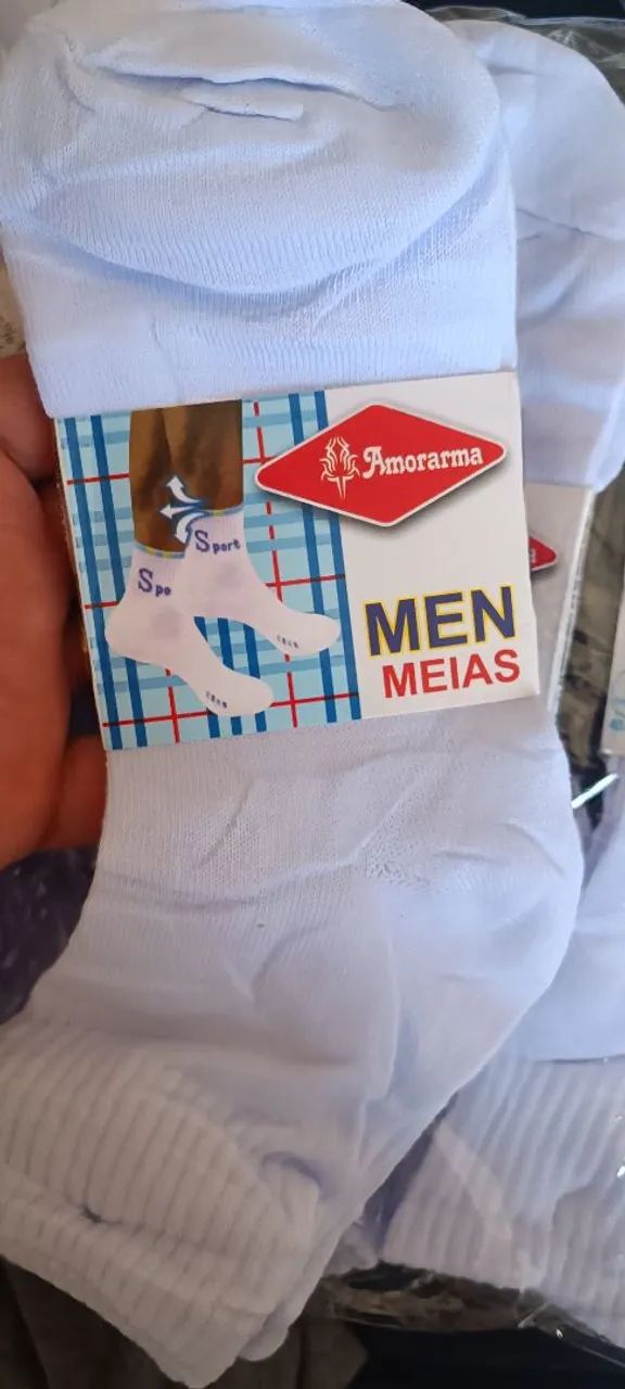 Kit com 18 pares de meias cano médio 