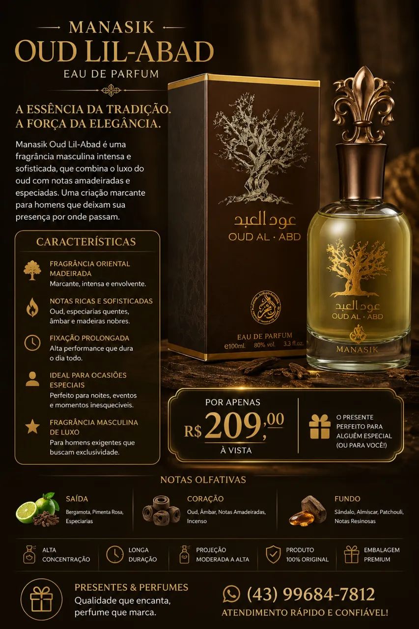 Perfume árabe oud lil-abad - Foto 2