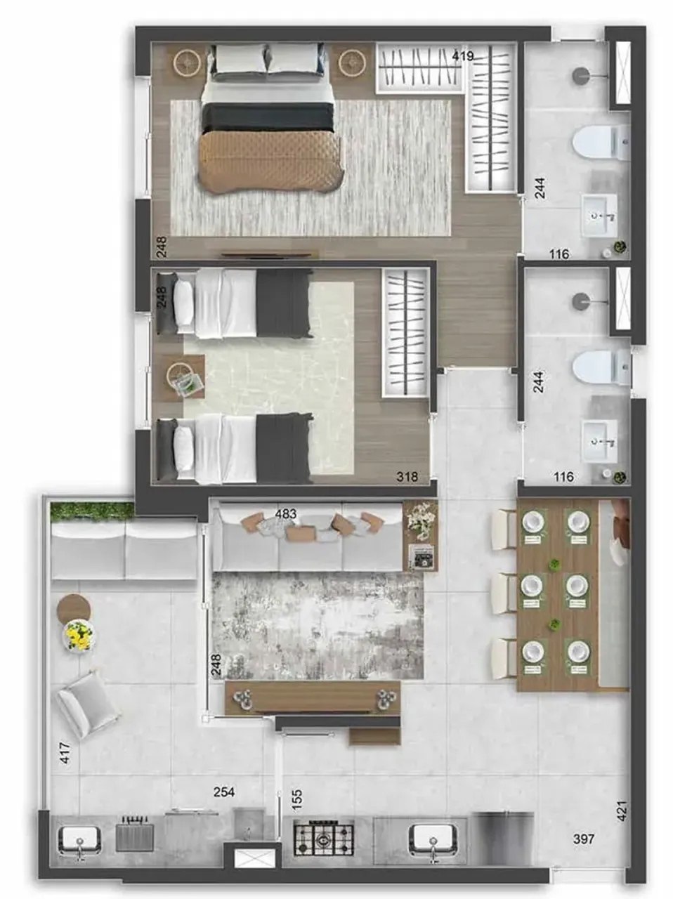 PLANTA 62m²