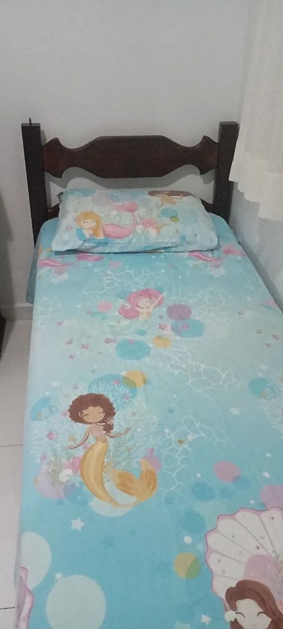 Vendo cama de solteiro em sucupira(maciça) com colchão  - Foto 2