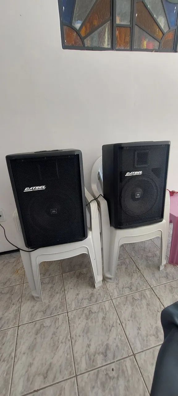 Par de caixas de som Ativa e Passiva Datrel jbl 12 polegas