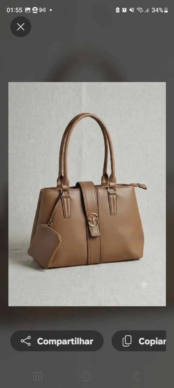 Bolsa marrom courino - Foto 2