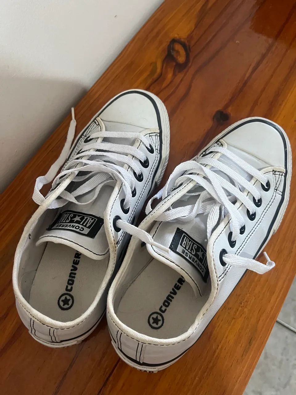 All Star Branco de Couro - Foto 2