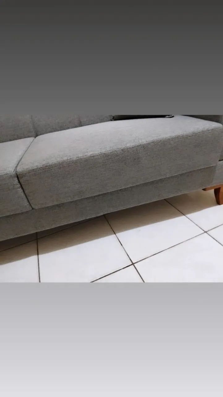 Vendo sofá novinho no linho modelo moderno  - Foto 4