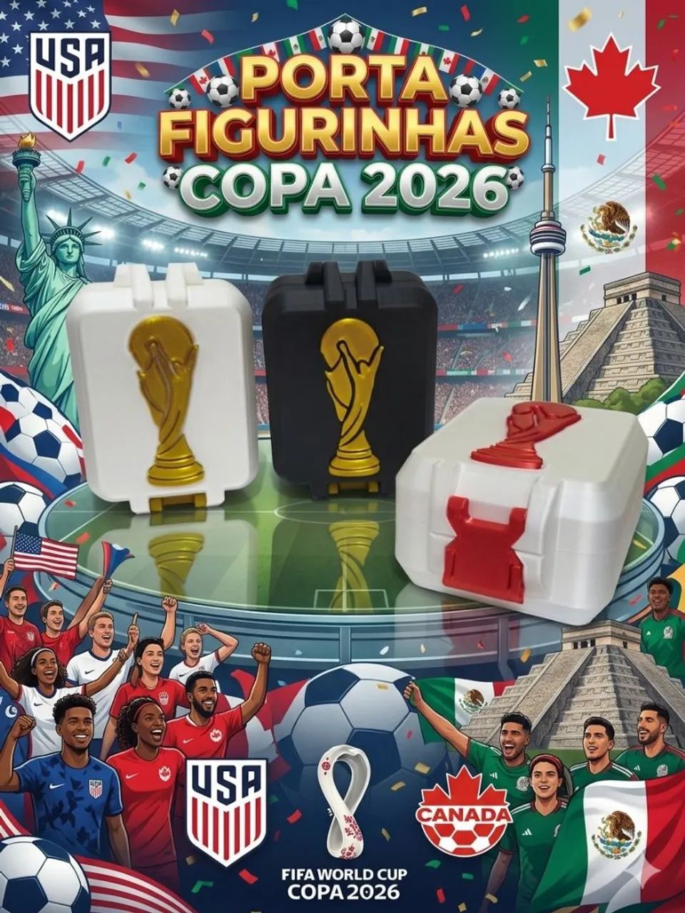 Porta figurinhas copa do mundo 2026