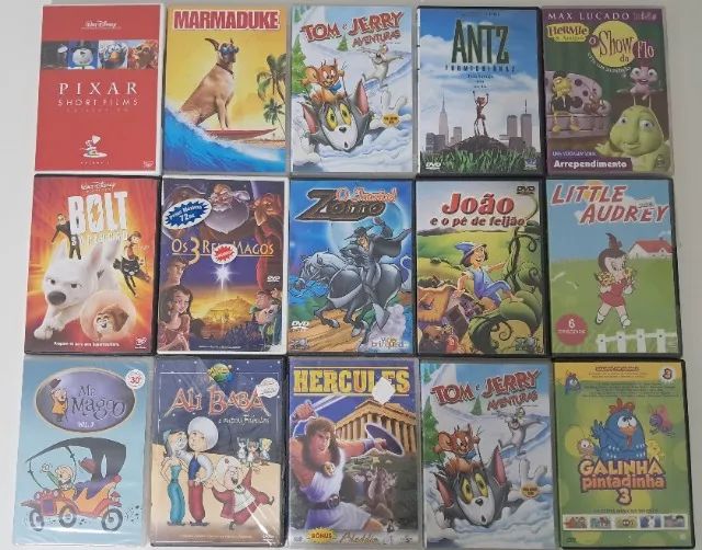 Lote com 15 DVDs Originais Desenho Infantil
