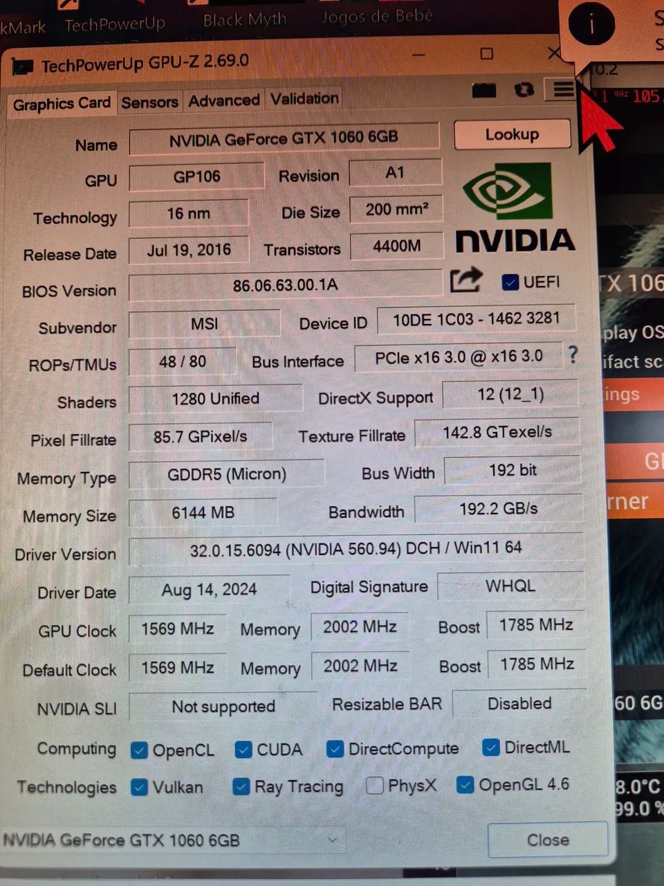 GTX 1060 MSI 6Gigas  - Foto 4
