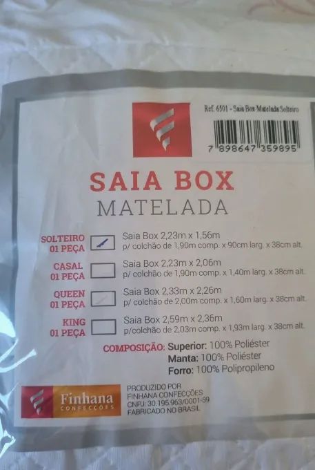 saia box matelada solteiro branca (NOVA) - Foto 2
