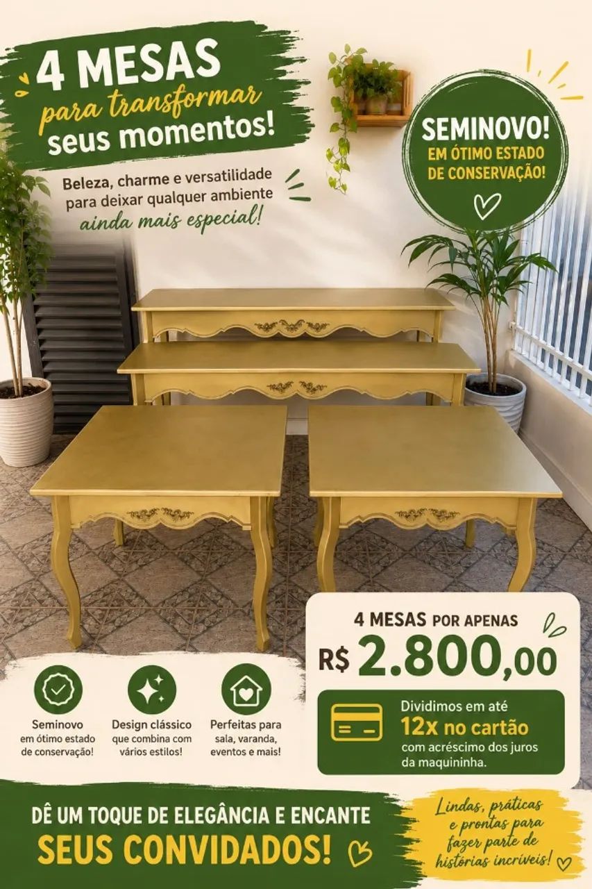 4 MESAS - DECORAÇÃO DE FESTAS