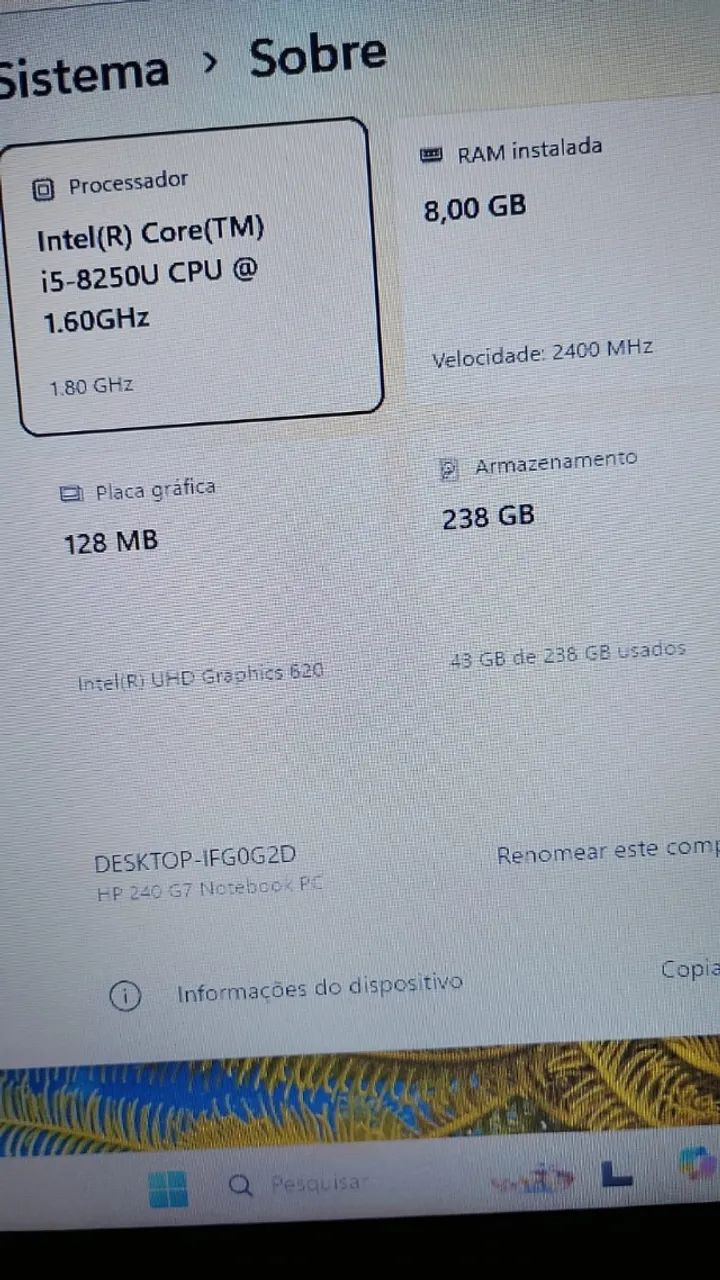 Notebook hp i5 8th com ssd (rapido) - Foto 2