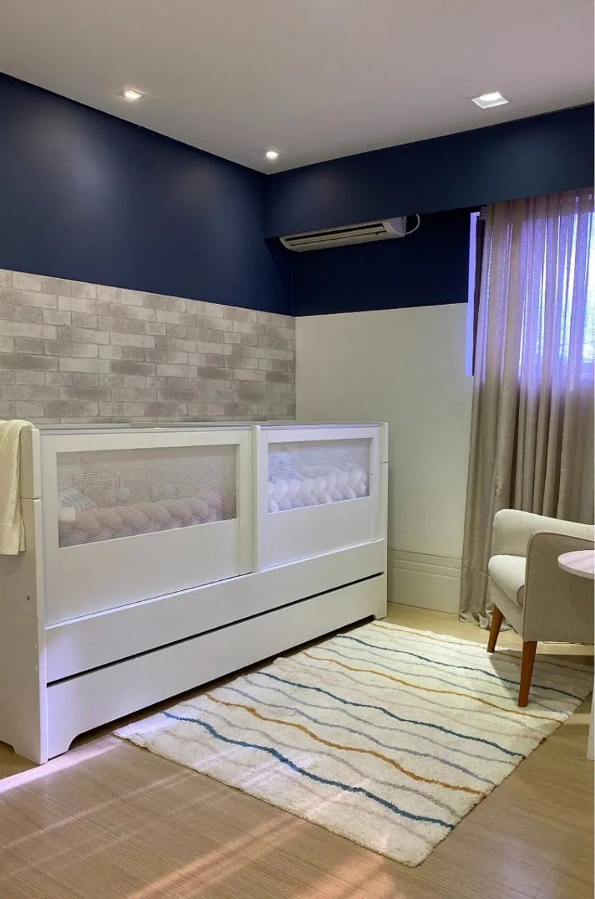Berço Gêmeos Divicar Branco com Sistema anti refluxo do bebê 