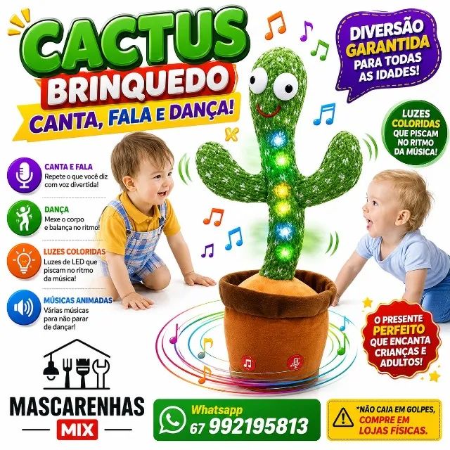 Cactus Brinquedo Fala Canta e Dança Cod: 0142
