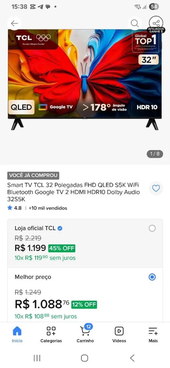 Vendo 2 smart TV 32 polegadas  ,marca tcl. Novas ,cada 1 por 750,00 cada 1. - Foto 5