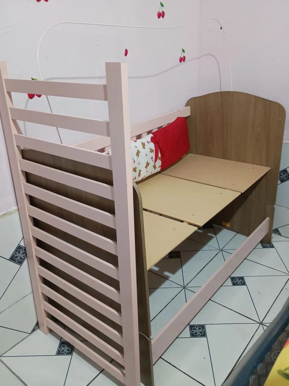 Berço cama rosa - Foto 3