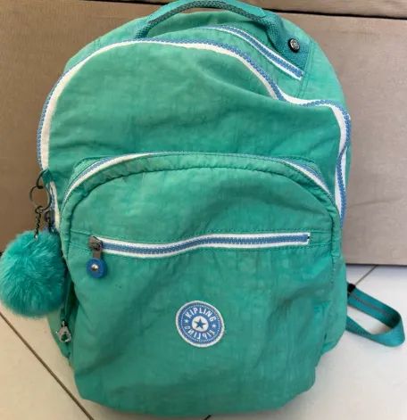 Mochila Kipling Seoul Ciano Grande Usada 
