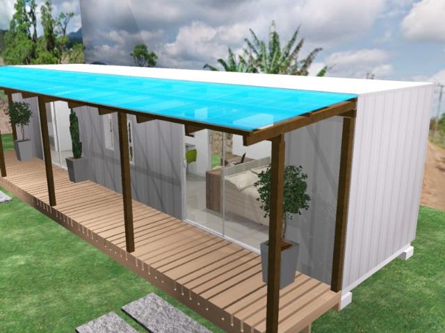 Casa container 30m2 com um quarto revestida em madeira em Chapeco - Foto 3