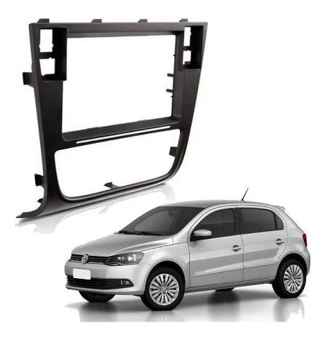 Moldura Painel 155 Dvd 2 Din Volkswagen Gol G6 - Preto