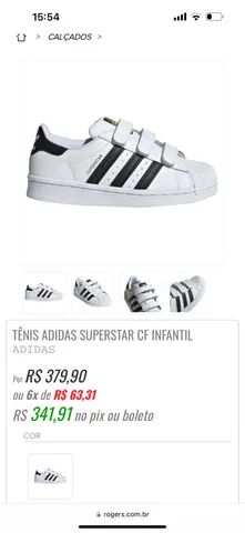 Ténis ADIDAS Superstar CF C Criança (31 - Branco)