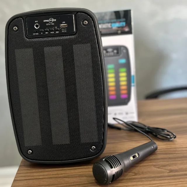 Caixa de Som Bluetooth Amplificada Com Microfone Portátil  - Foto 4