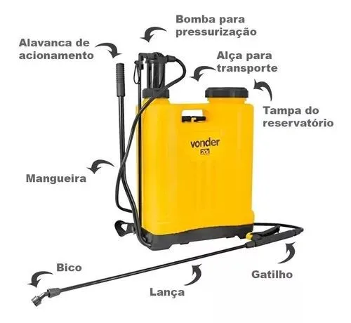 Pulverizador costal manual 20 litros PC 020 VONDER