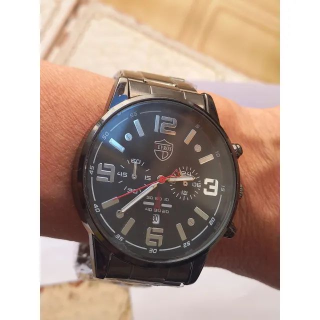 Relógio de pulso de quartzo em aço inoxidável masculino - Foto 2