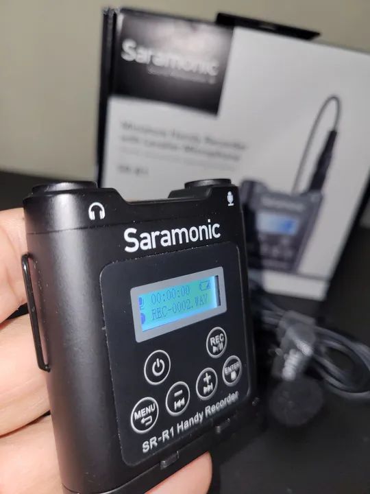 Gravador de Áudio Portátil Saramonic SR-R1 com Microfone Lavalier - Foto 2
