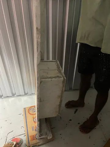 Pia esculpida de mármore travertino + armário  - Foto 3