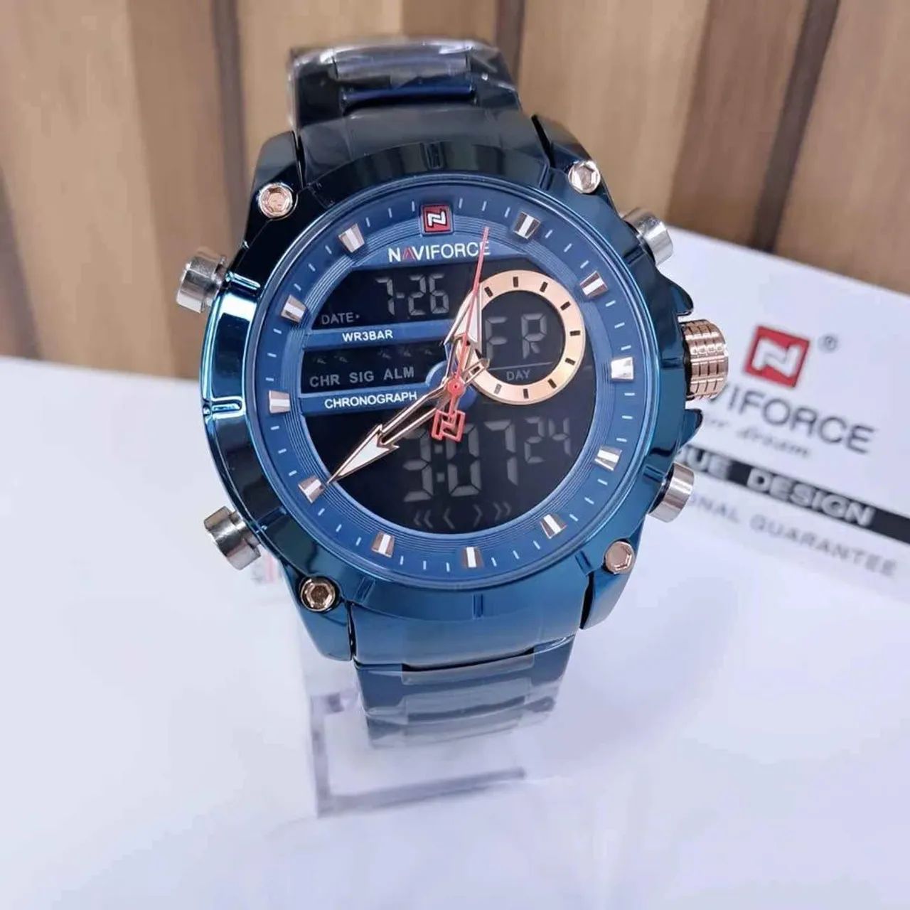 Relógio Naviforce Luxo /militar/Aço Inox /100% Funcional/Fundo LED/original/Prova Dágua  - Foto 4