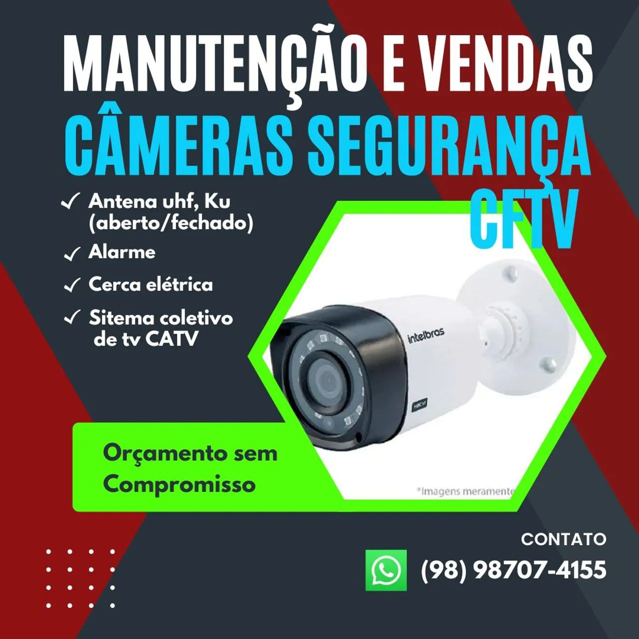 Manutenção de câmera de segurança cftv