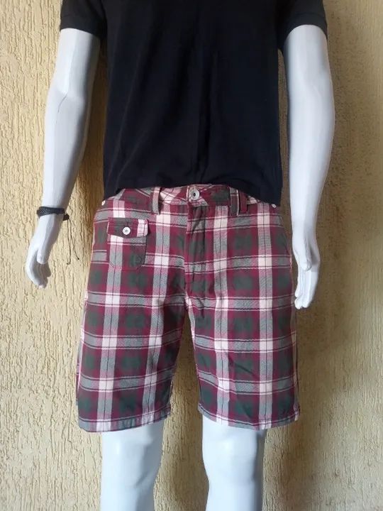 Bermuda Masculina Xadrez Zara - Foto 2