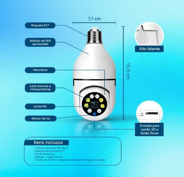 Camera de Segurança Paroramica Ip Wifi - Foto 2