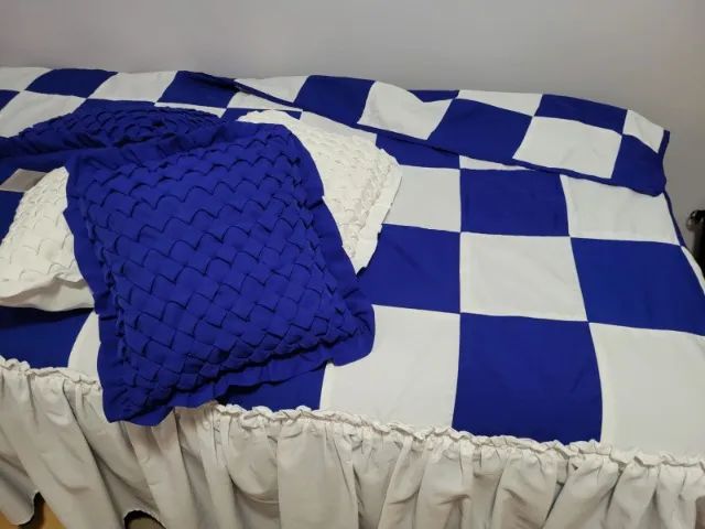 Colcha com babado dupla face para bicama de solteiro - cama - Foto 5