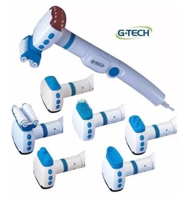 G-Tech Massageador Elétrico Com Infravermelho Bivolt Cor Branco/Azul 110V/220V - Foto 2