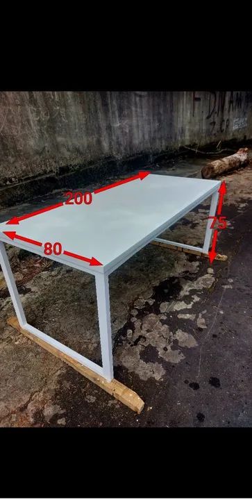 Mesa reta estilo industrial  - Foto 4