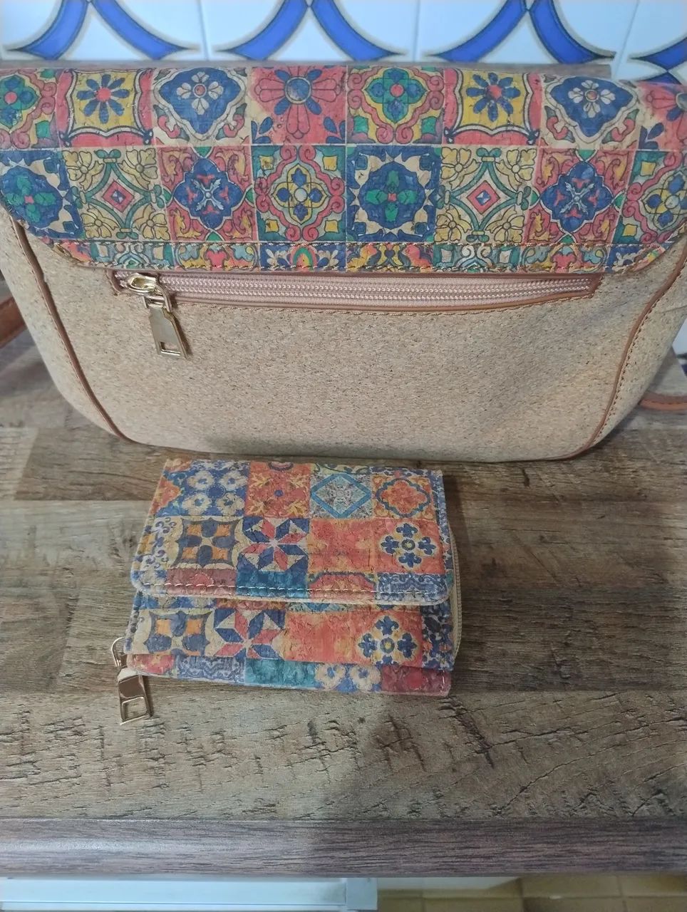 Bolsa mais carteira de cortiça  - Foto 2